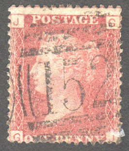 Great Britain Scott 33 Used Plate 165 - GJ - Click Image to Close